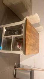 IKEA tafel van roestvrij staal en hout, Huis en Inrichting, Barren, Ophalen, Zo goed als nieuw