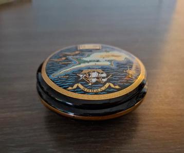 Grieks souvenir sierdoosje - Cyprus kaart, 24K goudaccent beschikbaar voor biedingen
