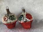 2 oude kersthangers. Bloemenmandje. 7 cm, Enlèvement ou Envoi