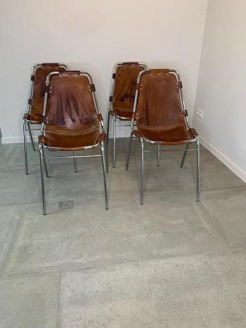 Set 4 stoelen Charlotte Perriand voor Les Arcs, Huis en Inrichting, Stoelen, Gebruikt, Vintage origineel jaren 60, Ophalen of Verzenden