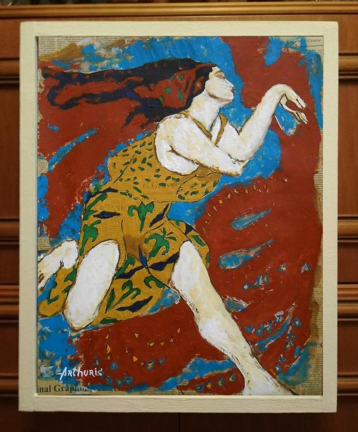 "Dans (I)" Schilderij, Antiek en Kunst, Kunst | Schilderijen | Modern, Verzenden