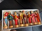 Set 8 Oosterse beeldjes hout, Antiek en Kunst, Ophalen