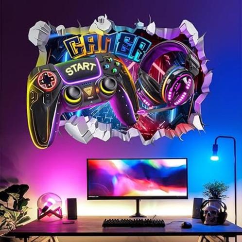 3D Gamer Muursticker GRATIS LEVERING, Verzamelen, Stickers, Nieuw, Overige typen, Verzenden