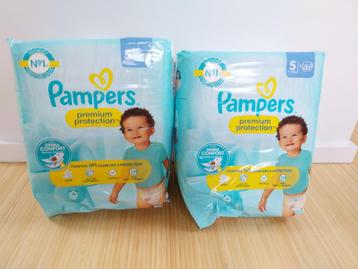 2*22 couches PAMPERS Premium Protection 5 (11-16kg) disponible aux enchères