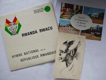 Rwandese nationale hymne disc vinyl. postkaart Congo Ruanda  beschikbaar voor biedingen