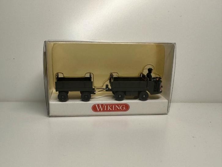Ancien Chariot de Quai Militaire 1/87 HO WIKING Neuf + Boite, Hobby en Vrije tijd, Modelauto's | 1:87, Nieuw, Hijskraan, Tractor of Landbouw