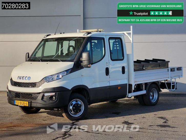 Iveco Daily 50C17 3,0L Automaat HIAB 017T-2 DC Open laadbak, Auto's, Bestelwagens en Lichte vracht, Bedrijf, Te koop, Airconditioning