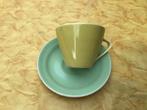 Bosch - tasse et sous tasse jaune et vert, Antiek en Kunst, Antiek | Servies los