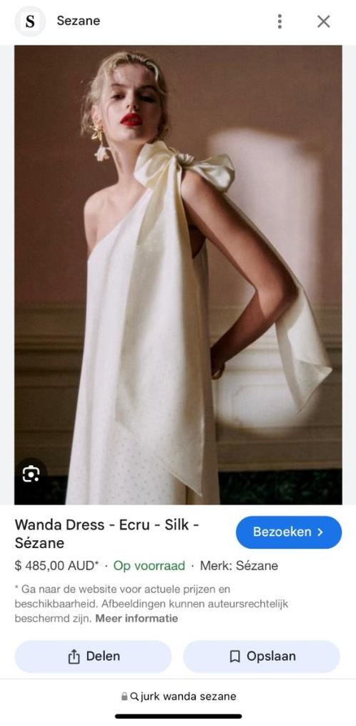 Ecru (trouw)kleed, Kleding | Dames, Jurken, Nieuw, Maat 36 (S), Wit, Onder de knie, Ophalen