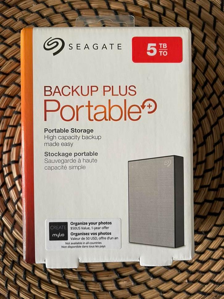 Seagate Backup Plus, 5 TB, externe harde schijf, Computers en Software, Harde schijven, Nieuw, Laptop, Extern, HDD, USB, Ophalen of Verzenden