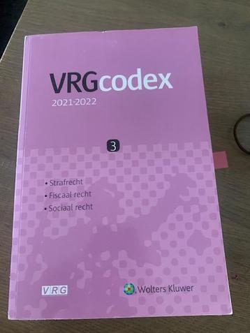 VRGcodex 2021-2022 3 delen beschikbaar voor biedingen
