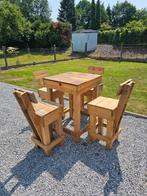 Terastafel en stoelen steigerhout, Ophalen, Zo goed als nieuw
