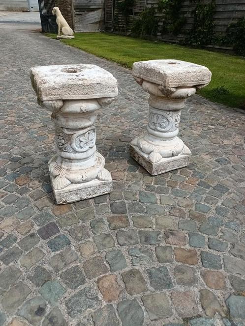 Zwaar koppel pilaren  /  zuilen  / sokkels, Tuin en Terras, Tuinbeelden, Gebruikt, Ophalen