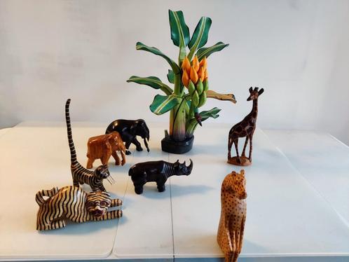 Bananen boom met dieren, Antiek en Kunst, Kunst | Beelden en Houtsnijwerken, Ophalen of Verzenden