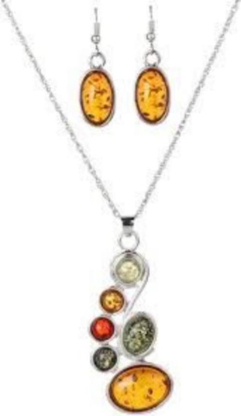 Sieradenset Amber, Handtassen en Accessoires, Kettingen, Nieuw, Overige materialen, Overige kleuren, Met hanger, Verstelbaar, Verzenden