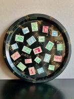 Vintage retro rond metalen dienblad, Ophalen, Gebruikt