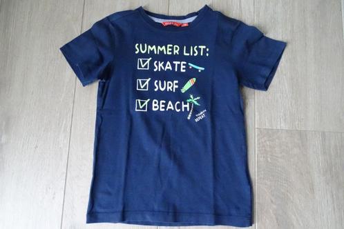 Donkerblauwe T-shirt Tygo & vito 'summer list' maat 122/128, Enfants & Bébés, Vêtements enfant | Taille 122, Comme neuf, Garçon