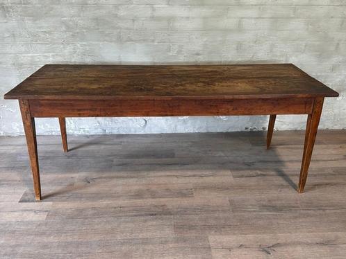 Franse smalle boerentafel - 200 x 80 cm + 77 cm hoog, Antiek en Kunst, Antiek | Meubels | Tafels, Ophalen of Verzenden
