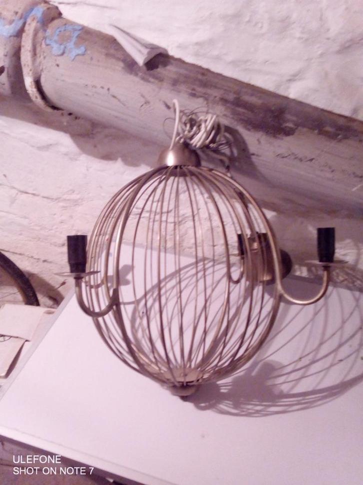 Lustre 4 branches de style moderne, complet., Maison & Meubles, Lampes | Lustres, Enlèvement ou Envoi