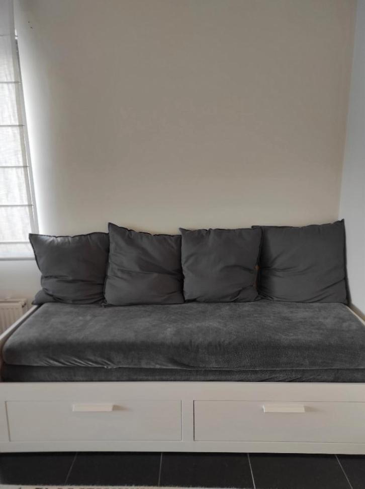 BRIMNES 2p slaapbank, Huis en Inrichting, Zetels | Zetels, Zo goed als nieuw, Rechte bank, Tweepersoons, 150 tot 200 cm, Ophalen