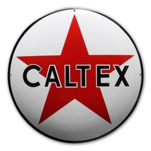 Caltex emaillen reclame bord en veel andere decoratie borden, Verzamelen, Merken en Reclamevoorwerpen, Zo goed als nieuw, Reclamebord