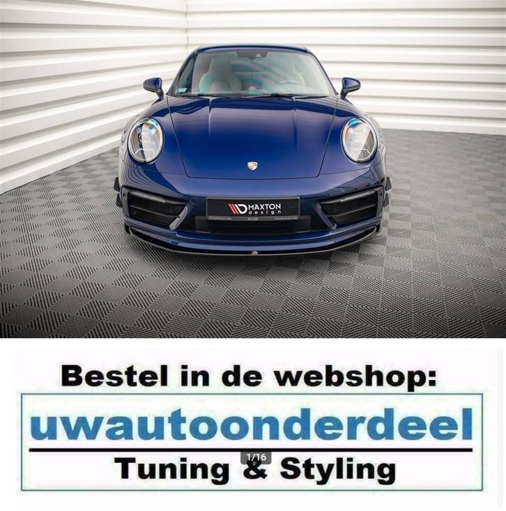 Maxton Design Spoiler Splitter Lip Voor Porsche 911 992 S Ae, Auto diversen, Tuning en Styling, Verzenden