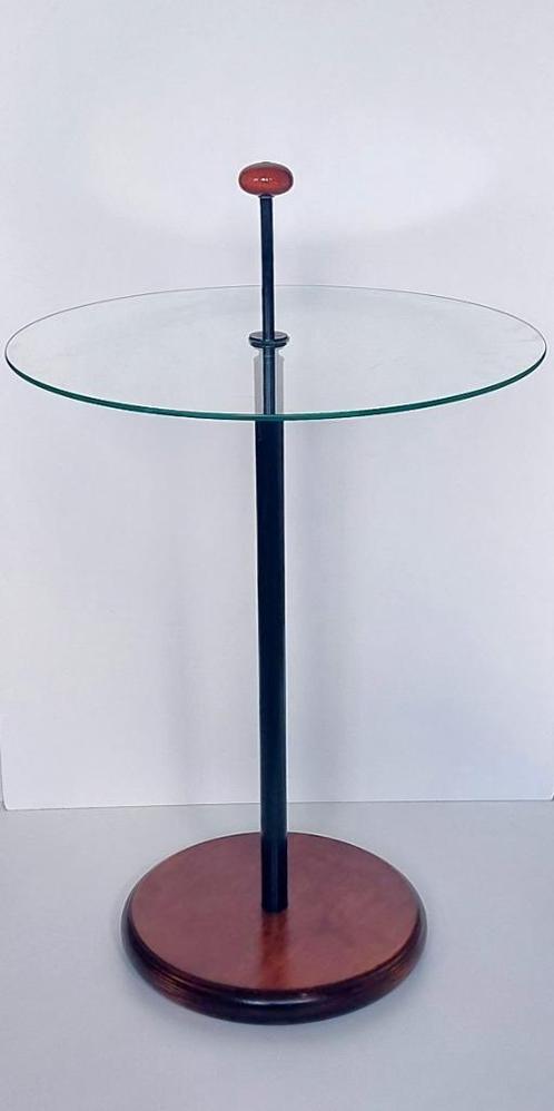Bijzettafel | Italiaans design | Glas rond 45cm, Huis en Inrichting, Woonaccessoires | Overige, Gebruikt, Verzenden