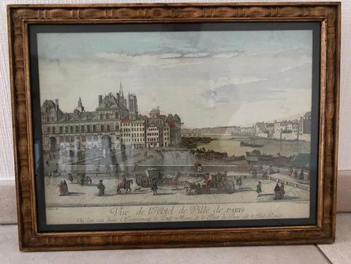 opticaprent vue optique 18de eeuw - Paris Hotel de ville, Antiek en Kunst, Kunst | Overige Kunst, Ophalen of Verzenden