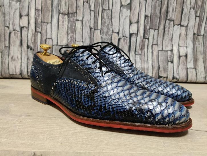 Floris van Bommel blauwe serpent herenschoenen - Mt 42,5, Kleding | Heren, Schoenen, Zo goed als nieuw, Veterschoenen, Blauw, Verzenden