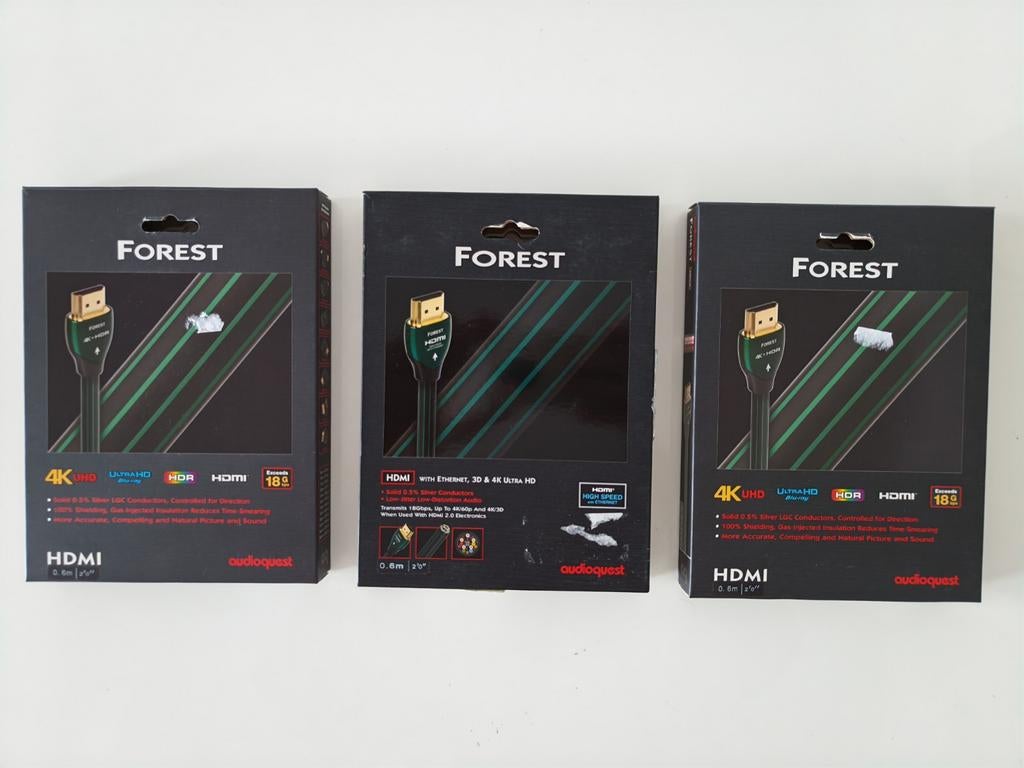 AudioQuest Forest HDMI kabels - 3 stuks van 0.6m, Audio, Tv en Foto, Audiokabels en Televisiekabels, Zo goed als nieuw, HDMI-kabel