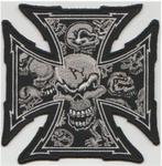 Iron Cross Skull stoffen opstrijk patch embleem #11, Verzenden, Nieuw