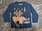 Mt 92 Donkerblauwe T-shirt lange mouwen wolf 'wild getaway', Kinderen en Baby's, Kinderkleding | Maat 92, Jongen, Knot so bad