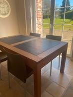 Table en chêne massif avec pierres bleues à vendre, Eikenhout, Zo goed als nieuw