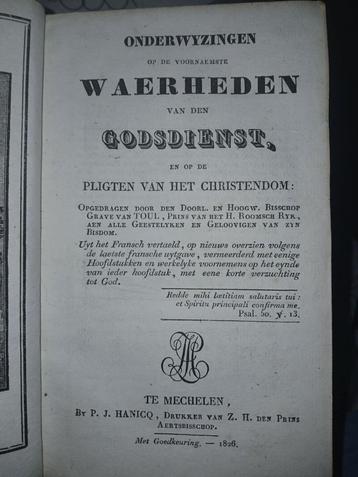1826 WAERHEDEN VAN DER GODSDIENST.  zie 1e foto + lees extra beschikbaar voor biedingen