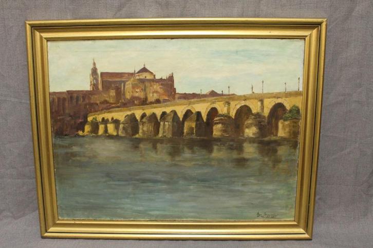 HST de Mya Buggenhout (1908 - 1992) - Pont de Cordoue, Antiquités & Art, Art | Peinture | Classique, Enlèvement ou Envoi
