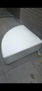 1 witte lederen zetel met bijpassende hoek, Tuin en Terras, Ophalen, Gebruikt