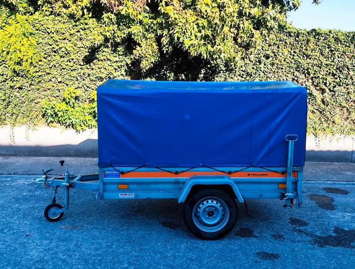 Enkelas met afneembare huifopbouw 750kg, Auto diversen, Aanhangers en Bagagewagens, Zo goed als nieuw, Ophalen