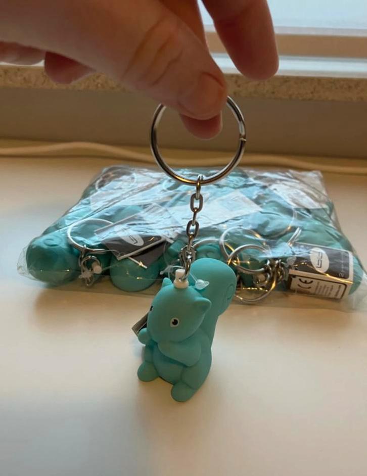 Grote sleutelhangers eekhoorn turquoise nieuw, Kinderen en Baby's, Kraamcadeaus en Geboorteborden, Nieuw, Ophalen of Verzenden