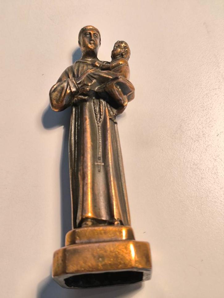 Vintage metalen beeldje, F  Dengler, Antiek en Kunst, Antiek | Religieuze voorwerpen, Ophalen of Verzenden