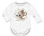 Bambi Rompertje Grijs Lange Mouw Disney - Maat 68-74-80-86, Kinderen en Baby's, Babykleding | Maat 74, Nacht- of Onderkleding
