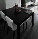 Witte stoelen met zwarte poten van Ikea te koop, Maison & Meubles, Chaises, Comme neuf, Enlèvement, Quatre, Bois