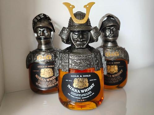 Nikka Samurai + 2 Knight (Metaal) Gold & Gold, unieke set!, Verzamelen, Wijnen, Nieuw, Overige typen, Overige gebieden, Ophalen of Verzenden