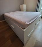 Lit double Ikea, Enlèvement, 200 cm, Blanc, Deux personnes