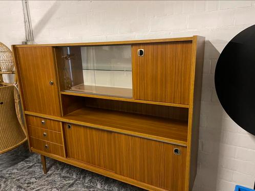 Mid-century teakfineer highboard Berner Huwil, Huis en Inrichting, Kasten | Wandmeubels, Gebruikt, 100 tot 150 cm, 150 tot 200 cm