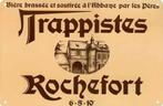 Metalen reclamebord Trappistes Rochefort - vintage mancave, Ophalen of Verzenden, Nieuw, Reclamebord