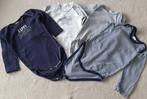 Lot de 4 bodies manches longues (bleu marine+rayures) - T18m, Ophalen, Gebruikt, Jongetje, Nacht- of Onderkleding