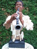 statue un clarinettiste jazz sur socle en marbre collection, Maison & Meubles, Statue, Enlèvement ou Envoi, Neuf