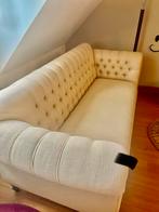 Chesterfield look zetel HANDMADE 3 zit CREME BOTER KLEUR, Huis en Inrichting, Ophalen, 150 tot 200 cm, 75 tot 100 cm, Stof