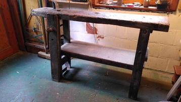 Établi de menuisier ancien, Bricolage & Construction, Enlèvement, Utilisé, 120 à 170 cm, Étau