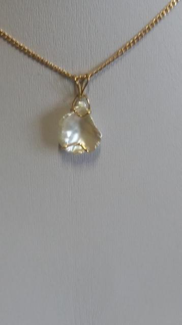 Pendentif perle culture or jaune 18 ct, Neuf, Or, Avec perle, Jaune